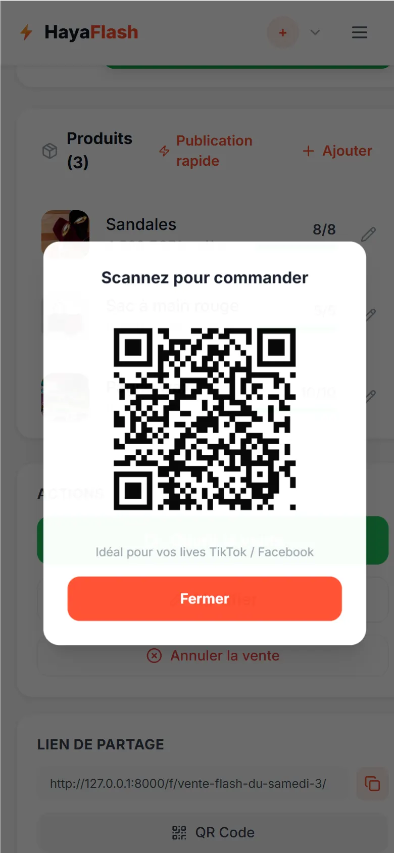 Partage ton lien ou ton QR code