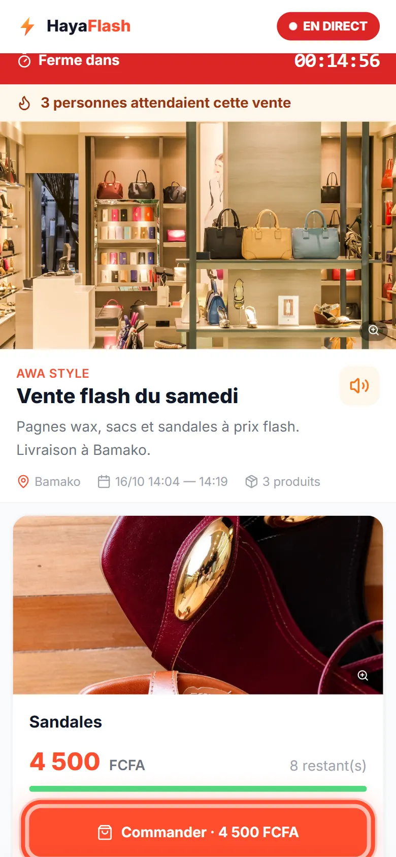 La vente est ouverte