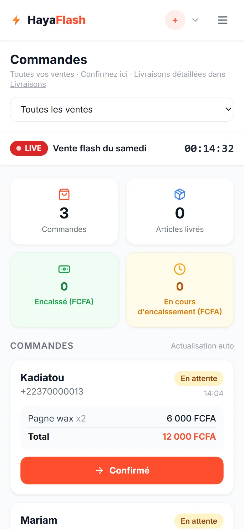 Les commandes arrivent toutes seules